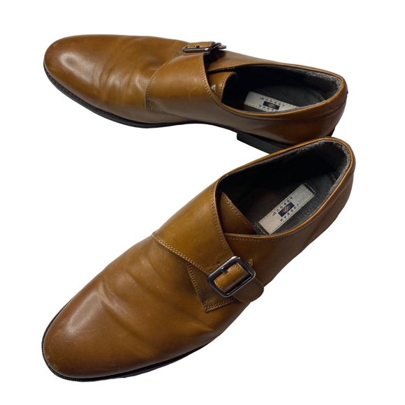 Joseph Abboud Genuin Italian Leather brown buckle closure loafer size 9.5 main image 4